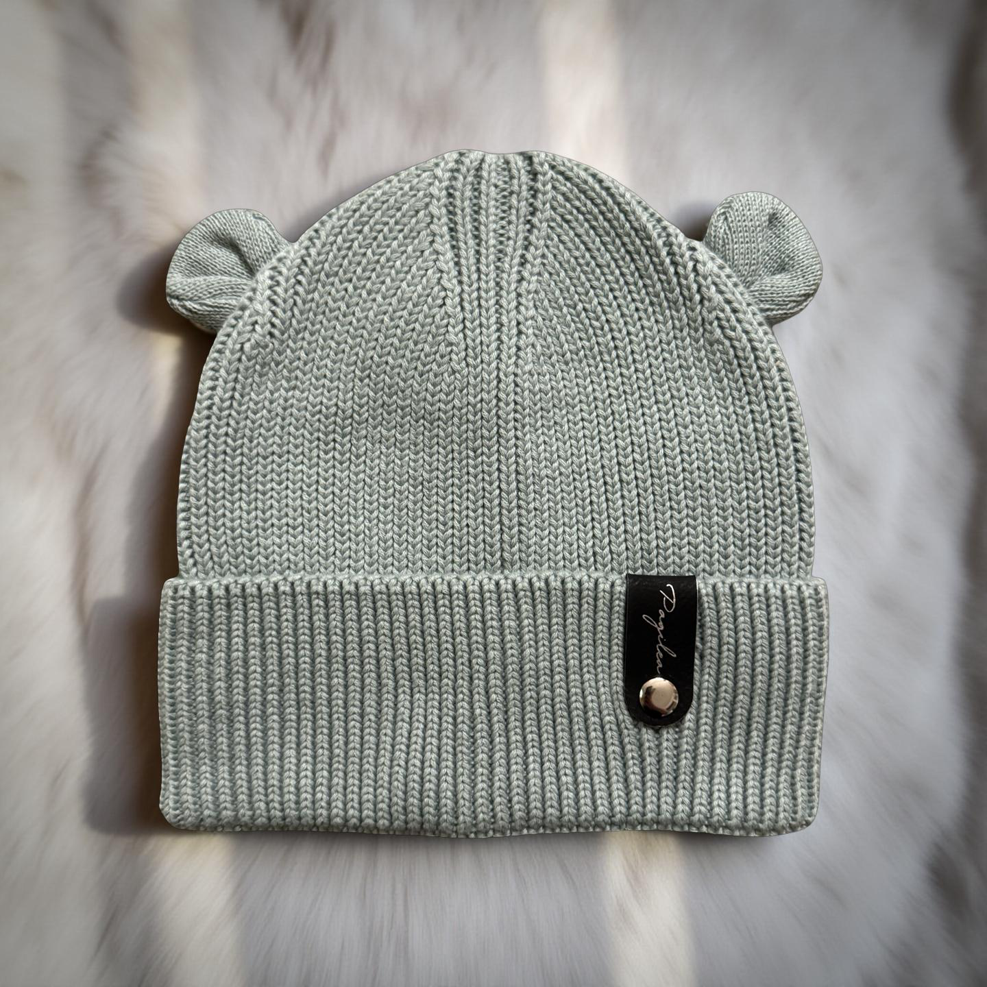 Beanie mit Öhrchen hellblau