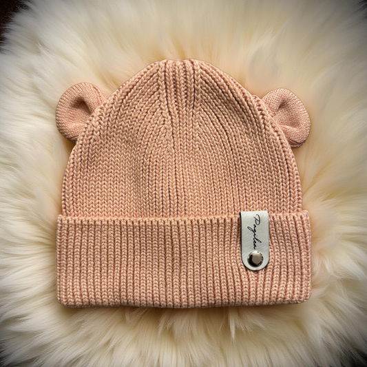 Beanie mit Öhrchen rosa