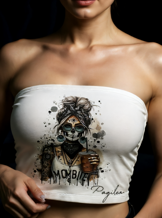 Pagilea Signature Strass Bandeau Top Weiß