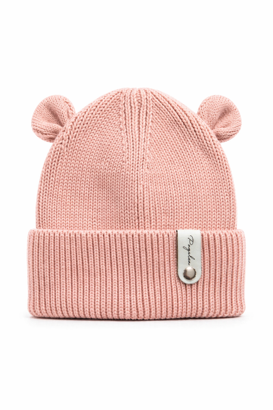 Beanie mit Öhrchen rosa